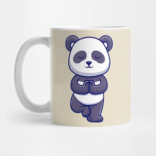 Cute Panda Meditating Yoga Cartoon Mug